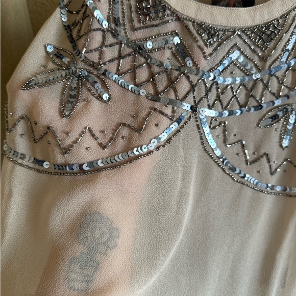 RAGA Beige Tank Top with‎ Silver Embellishments - Picture 3 of 4